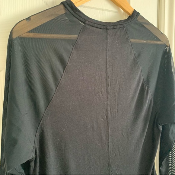 Diadora Black Mesh Sheer Sleeve Black Baseball Tee - Picture 5 of 8